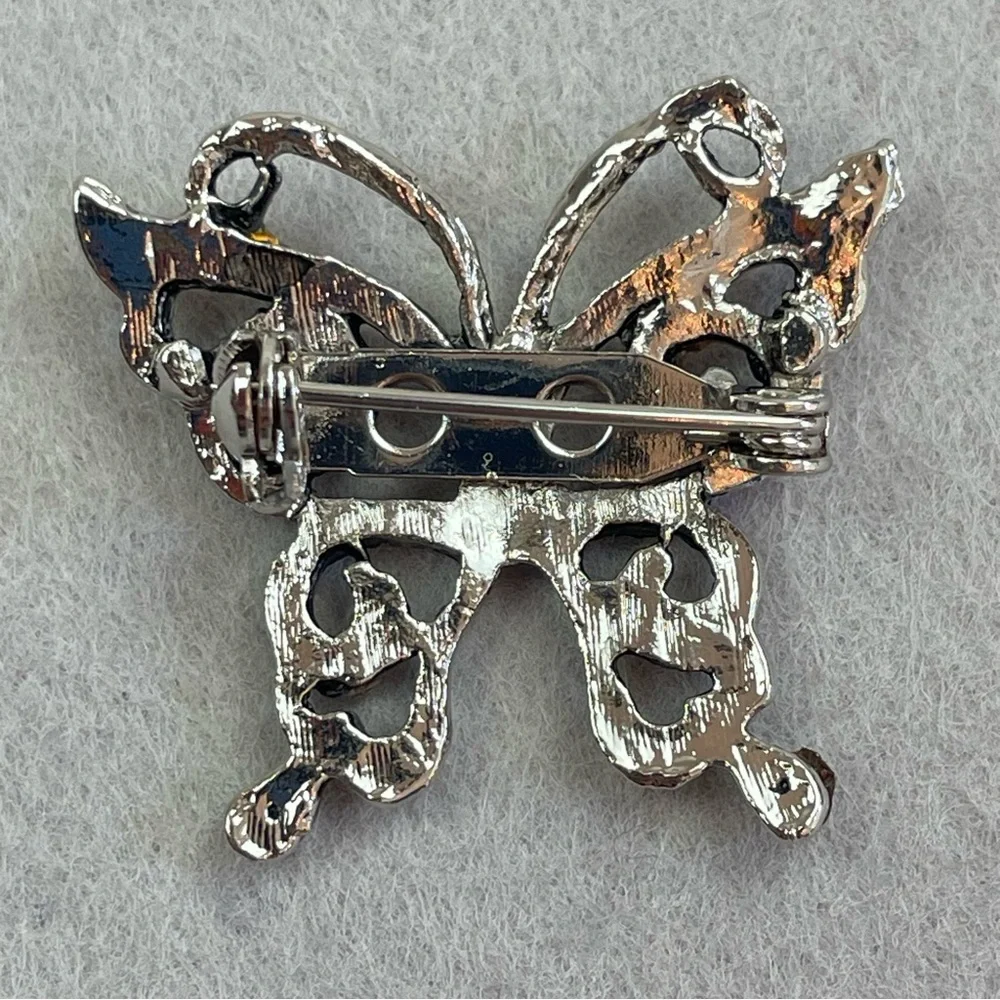 Crystal Haze Butterfly Rhinestone Brooch with Dust Bag